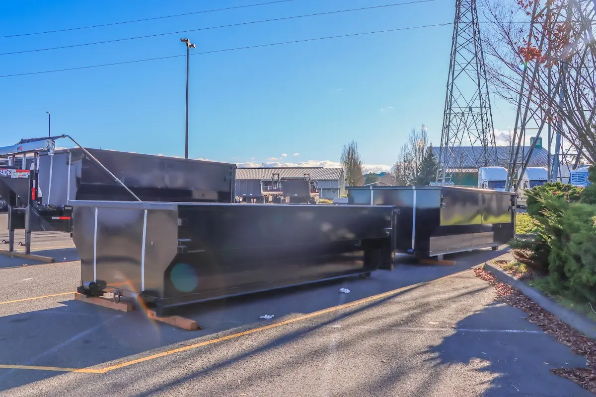 Roll-off dumpster ready for waste disposal at job site for Demolition Dumpster Rental in South Huntingdon